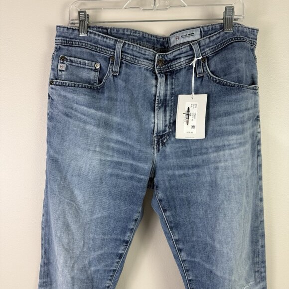 AG Everett Slim Straight Cloud Soft Jeans Dark Wash Denim Mens 34R Distressed - Picture 2 of 9